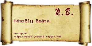 Mészöly Beáta névjegykártya