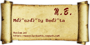 Mészöly Beáta névjegykártya