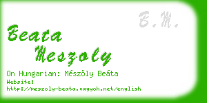 beata meszoly business card